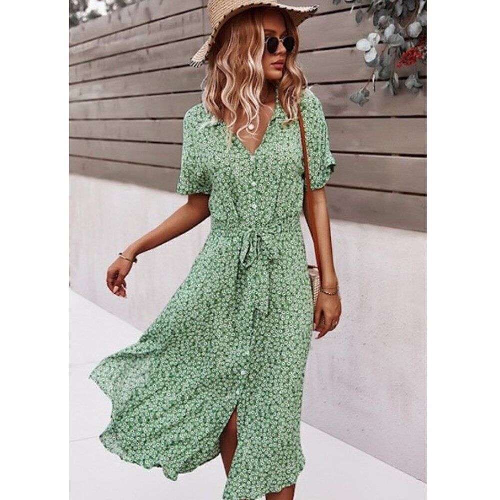 NWOT Ditsy flower midi dress - small